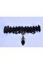 Vintage Choker with Gothic Heart, Chain and Lace Detail - 6