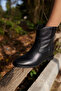 Fredy Women's Black Real Leather Padded Heel Boots - 4
