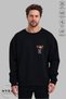 Unisex Long Sleeve with Guitar Bugs Bunny Printed Crew Neck Hoodless Raster Oversize Sweatshirt - 3