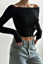 Madonna Collar Finger Detailed Flexible Crop Blouse