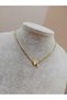 Women's Gold Steel Chain Heart Letter Necklace, Initial Letter Necklace - 2