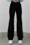 Tokyo 90's Black Lycra Super High Waist Loose Jeans Palazzo Pants - 2