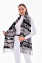 Tie-Dye Black Tasseled Women's Shawl - 4