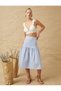 Ruffled Midi Skirt with Elastic Waist - 2
