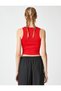Decolteu Halter Crop Crop Basic Fără mâneci Cordon - 4