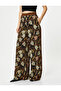 Wide Leg Trousers Ethnic Patterned High Waist Pockets - 3