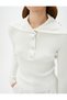 Knitwear Sweater Wide Collar Snap Button Ribbed - 5