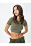 Crop T-Shirt Short Sleeve Crew Neck Slim Fit