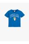 T-Shirt Sporty Themed Italy Printed Short Sleeve Crew Neck
