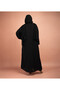 عباية إماراتية أنيقة مطرزة بالخرز AIK5067 باللون الأسود - 4