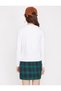 Women's Ecru Crew Neck Long Sleeve T-Shirt 9YAL18092OK - 5