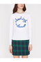 Women's Ecru Crew Neck Long Sleeve T-Shirt 9YAL18092OK - 4