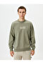 College Sweat Crew Neck Embroidery Detailed Long Sleeve Hoodie - 3