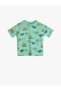 T-Shirt Dinosaur Printed Short Sleeve Crew Neck Cotton