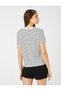 Striped T-Shirt Crew Neck Short Sleeve - 4