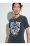 Slogan Printed T-Shirt Short Sleeve Crew Neck Cotton - 2