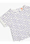 Polka Dot T-Shirt Short Sleeve Crew Neck Cotton - 3