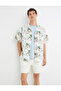 Denim Shorts Elastic Waist Buttoned Pocket Detailed Layered Legs - 2
