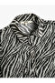 Crop Shirt Zebra Pattern Buttoned Classic Collar - 3