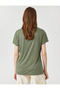 Sequin Embroidered T-Shirt Short Sleeve V Neck - 4