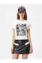 Printed T-Shirt Crew Neck Slim Fit Textured Short Sleeve - 3