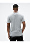 Slogan Printed T-Shirt Crew Neck Slim Fit Short Sleeve - 4