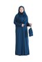 Pursed Prayer Dress Scarf Ready Hijab Clothing Turban Muslim Clothes Suit - Navy Blue - 4