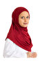 Children's Ready-To-Wear Headscarf Shawl Turban Viscose - Claret Red - 3