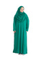Pursed Prayer Dress Scarf Ready Hijab Clothing Turban Muslim Clothes Suit - Green - 7