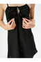 Satin Nightgown with Thin Straps and Window Detail - 5