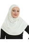 Two Piece Ready to Wear Neck Collar Headscarf Shawl Ready Scarf Viscose - Cream