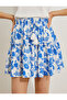 Women's Blue Patterned Skirt - 5
