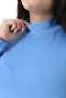 Women's Plus Size Baby Blue Stand Collar Long Sleeve Blouse 65N38540 - 3