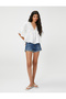 Frilly Blouse V-Neck Stripe Detailed - 2