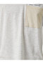 Slogan Embroidered T-Shirt Pocket Detail Crew Neck - 6