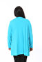 Women's Plus Size Turquoise Collar Banded Lycra Viscose Cardigan 65N38534 - 5