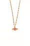 Love Planet Gold Color Heart Women's Necklace - Love with Pink Stones - 3