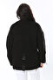 Women's Plus Size Black Ripped Detail Knitwear Sweater 65N38563 - 6