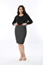 Women's Plus Size Anthracite Lycra Skinny Skirt 65N38677