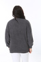 Women's Large Size Smoked Front Printed Sweatshirt 65N38616 - 7