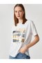 Sequined T-Shirt Short Sleeve Crew Neck - 2