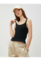 Cotton Undershirt U-Neck Strap Ribbed