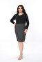 Women's Plus Size Anthracite Lycra Skinny Skirt 65N38677 - 5