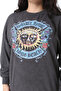 Women's Large Size Smoked Front Printed Sweatshirt 65N38616 - 6