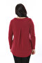 Women's Plus Size Burgundy V Neck Long Sleeve Lycra Blouse 65N38652 - 6