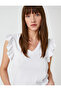 V-Neck Tank Top with Flounce Detail Sleeveless