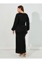 Plus Size Glitter Look Wrap Front Draped Maxi Dress - 4