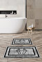 Digital Non-Slip Washable Footprint Pattern Bathroom Mat 2-Piece Toilet Set Carpet - 3