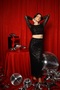 Lined Crop Blouse and Maxi Long Skirt Bottom Top Premium Sequin Sequin Set - 3