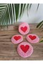 Punch Heart Coaster Coffee Presentation Coaster Punch Needle Coaster 10 cm 2 Pieces - 2